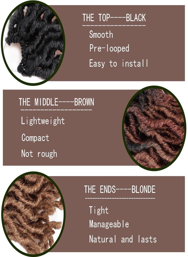 Liyate Faux Locs Crochet Hair 10 Inch 6 Packs 3 Tone Ombre Blonde Goddess Locs Crochet Hair for Black Women, Prelooped Gypsy locs Crochet Hair for Wavy Dreadlocks Crochet Hair Extensions, 1B/30/27 - Image 3